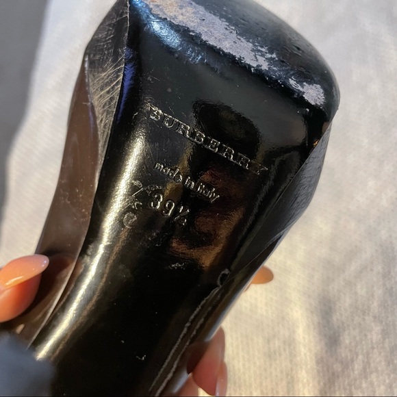 Burberry Prorsum brown cross cross ruched platform heels 39.5 - Picture 10 of 14